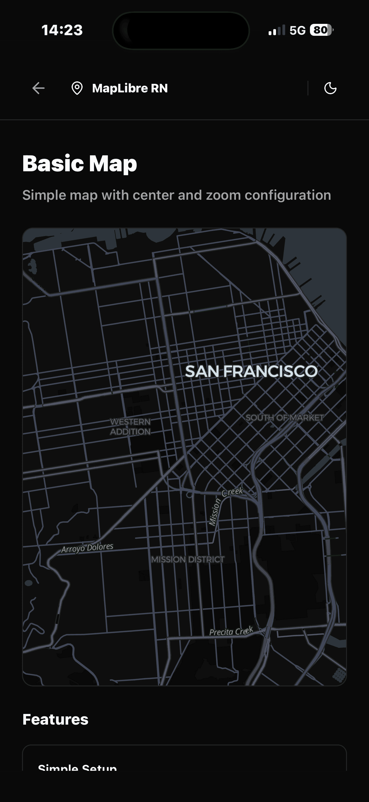 Map example screenshot