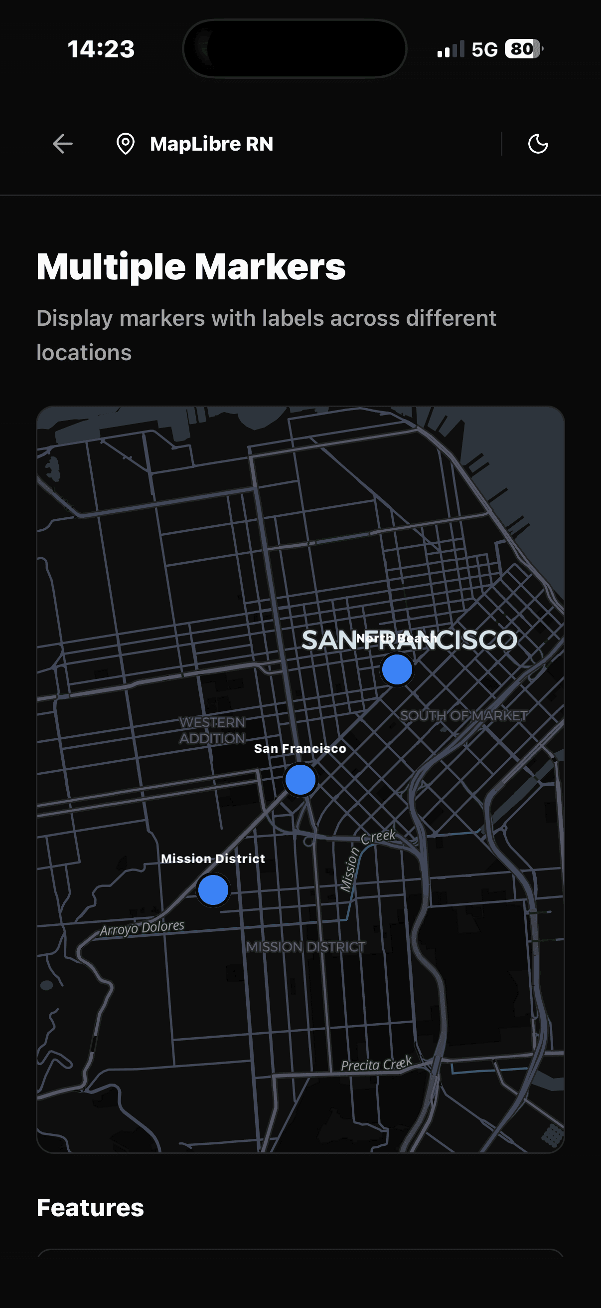 Map example screenshot