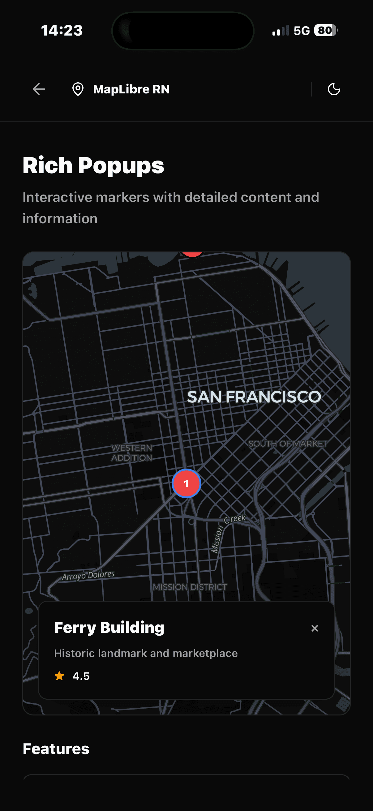 Map example screenshot