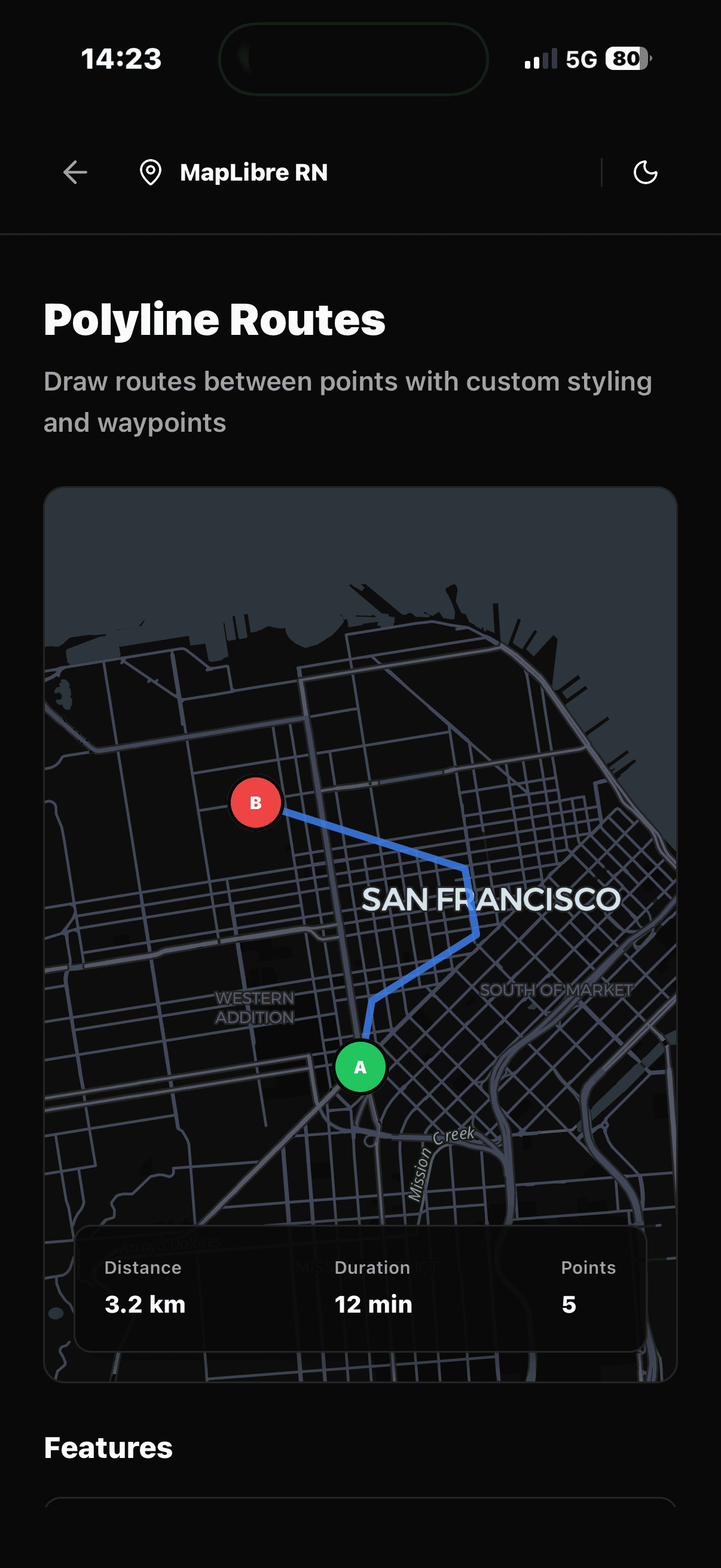 Map example screenshot
